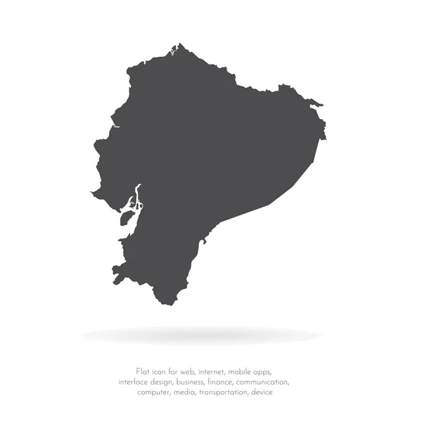 Mapa Vectorial Ecuador Ilustración Vectorial Aislada Negro Sobre Fondo Blanco — Archivo Imágenes Vectoriales