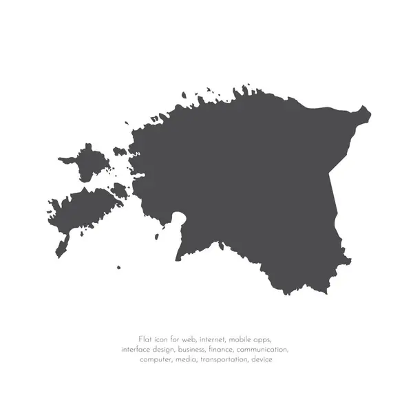 Vektorkarte Estland Isolierte Vektorillustration Schwarz Auf Weißem Hintergrund Folge Abbildung — Stockvektor