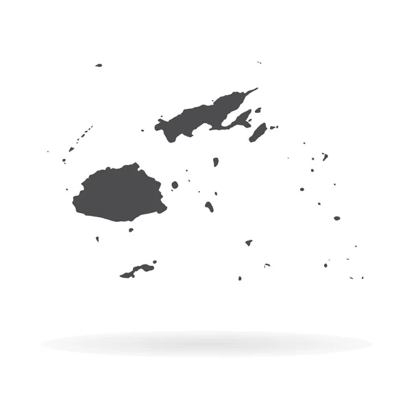 Carte Vectorielle Fidji Illustration Vectorielle Isolée Noir Sur Fond Blanc — Image vectorielle