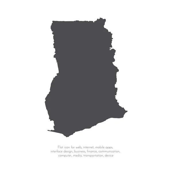 Vektorkarte Ghana Isolierte Vektorillustration Schwarz Auf Weißem Hintergrund Folge Abbildung — Stockvektor