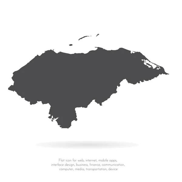 Vektorkarte Honduras Isolierte Vektorillustration Schwarz Auf Weißem Hintergrund Folge Abbildung — Stockvektor