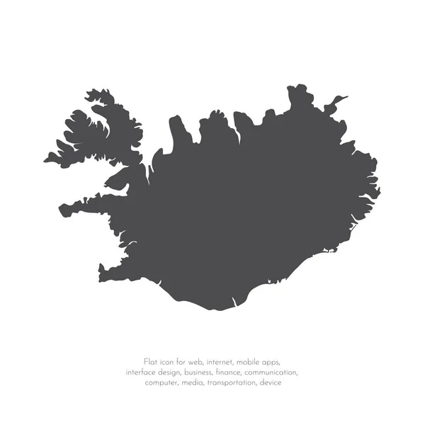 Vektorkarte Island Isolierte Vektorillustration Schwarz Auf Weißem Hintergrund Folge Abbildung — Stockvektor