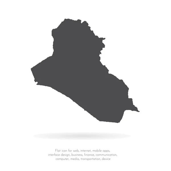 Векторная Карта Ирак Изолированная Векторная Иллюстрация Черный Белом Фоне Эпс — стоковый вектор