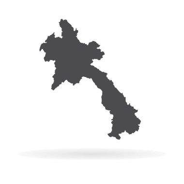 Vektör harita Laos. İllüstrasyon izole vektör. Beyaz arka plan üzerine siyah. EPS 10 illüstrasyon.