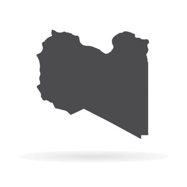Vektör harita Libya. İllüstrasyon izole vektör. Beyaz arka plan üzerine siyah. EPS 10 illüstrasyon.
