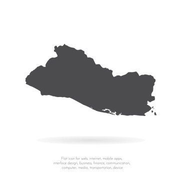 Vektör harita Salvador. İllüstrasyon izole vektör. Beyaz arka plan üzerine siyah. EPS 10 illüstrasyon.