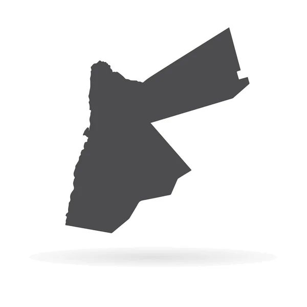 Mapa Vectorial Jordania Ilustración Vectorial Aislada Negro Sobre Fondo Blanco — Vector de stock