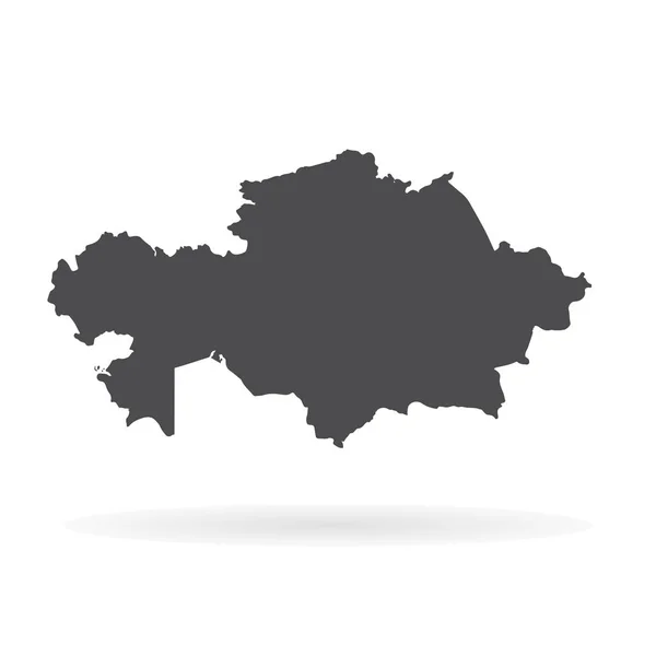 Wektor Mapa Kazachstanu Białym Tle Wektor Ilustracja Czarny Białym Tle — Wektor stockowy