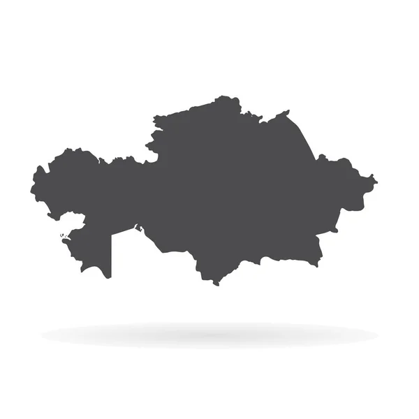 Vektör harita Kazakistan. İllüstrasyon izole vektör. Beyaz arka plan üzerine siyah. EPS 10 illüstrasyon.