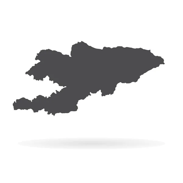 Vektör harita Kırgızistan. İllüstrasyon izole vektör. Beyaz arka plan üzerine siyah. EPS 10 illüstrasyon.