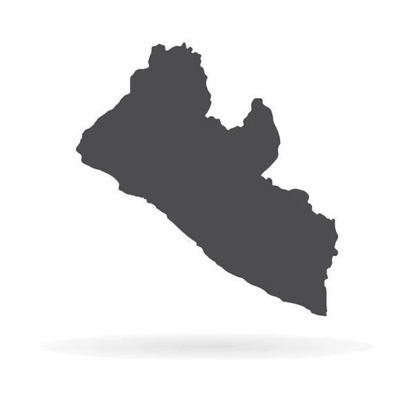 Векторная Карта Либерия Изолированная Векторная Иллюстрация Черный Белом Фоне Эпс — стоковый вектор
