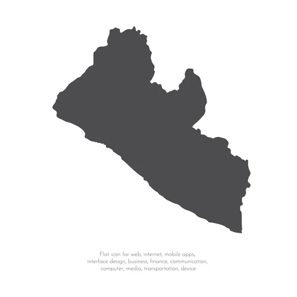 Vektorová Mapa Libérie Izolované Vektorové Ilustrace Černá Bílém Pozadí Obrázek — Stockový vektor