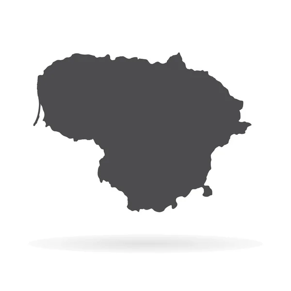 Vector Χάρτη Λιθουανία Απομονωμένη Διανυσματικά Εικονογράφηση Μαύρο Άσπρο Φόντο Εικονογράφηση — Διανυσματικό Αρχείο