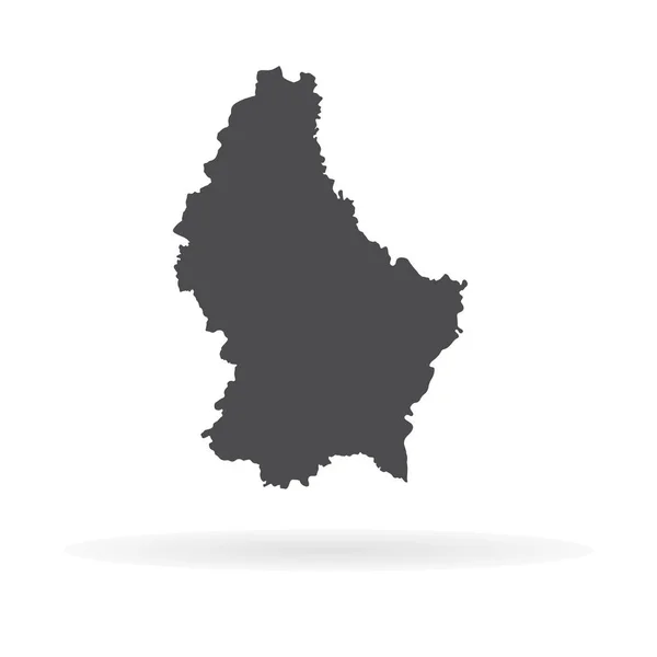 Carte Vectorielle Luxembourg Illustration Vectorielle Isolée Noir Sur Fond Blanc — Image vectorielle