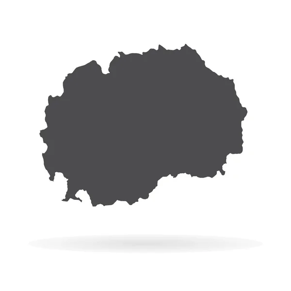 Carte Vectorielle Macédoine Illustration Vectorielle Isolée Noir Sur Fond Blanc — Image vectorielle