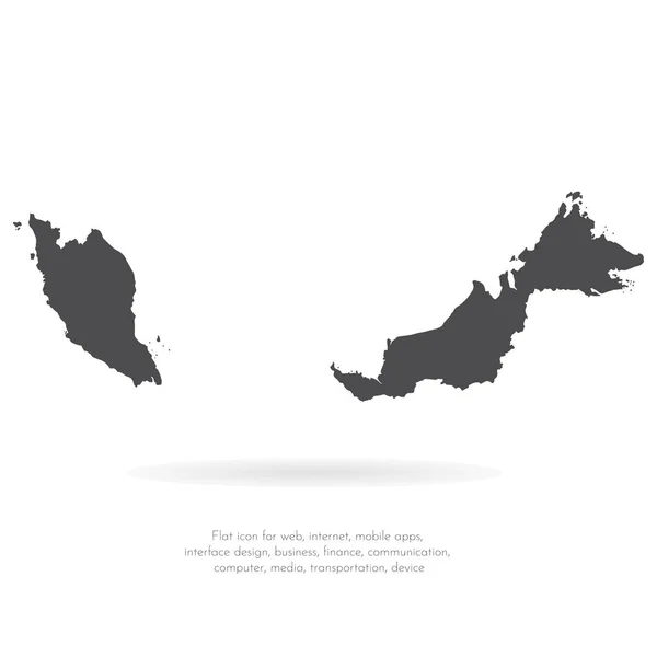 Vektorkarte Malaien Isolierte Vektorillustration Schwarz Auf Weißem Hintergrund Folge Abbildung — Stockvektor