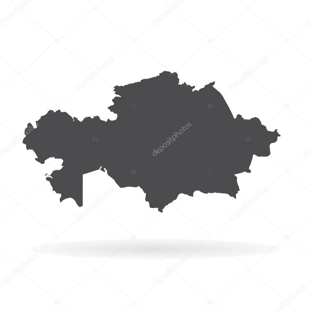 Vector map Kazakhstan. Isolated vector Illustration. Black on White background. EPS 10 Illustration.