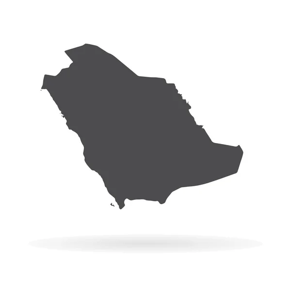 Vektör harita Suudi Arabistan. İllüstrasyon izole vektör. Beyaz arka plan üzerine siyah. EPS 10 illüstrasyon.