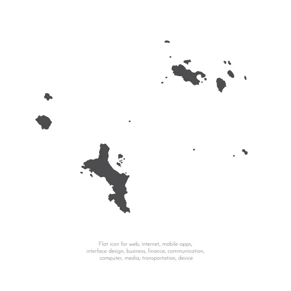 Mappa Vettoriale Seychelles Victoria Illustrazione Del Vettore Isolato Nero Sfondo — Vettoriale Stock