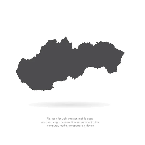 Vektorkarte Slowakei Isolierte Vektorillustration Schwarz Auf Weißem Hintergrund Folge Abbildung — Stockvektor
