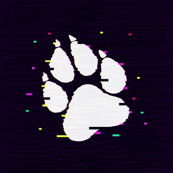 Paw Prints Logo Vectorillustratie Geïsoleerde Vector Illustratie Zwart Een Witte — Stockvector