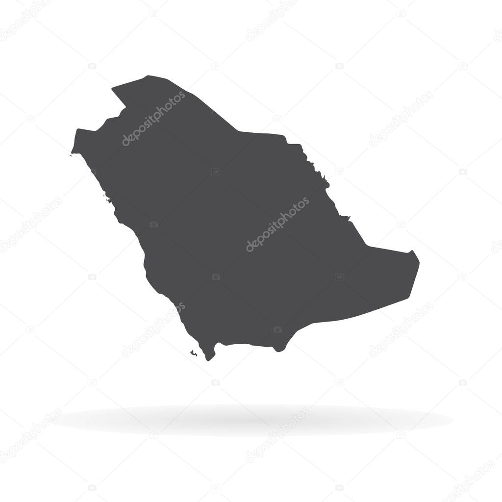 Vector map Saudi Arabia. Isolated vector Illustration. Black on White background. EPS 10 Illustration.