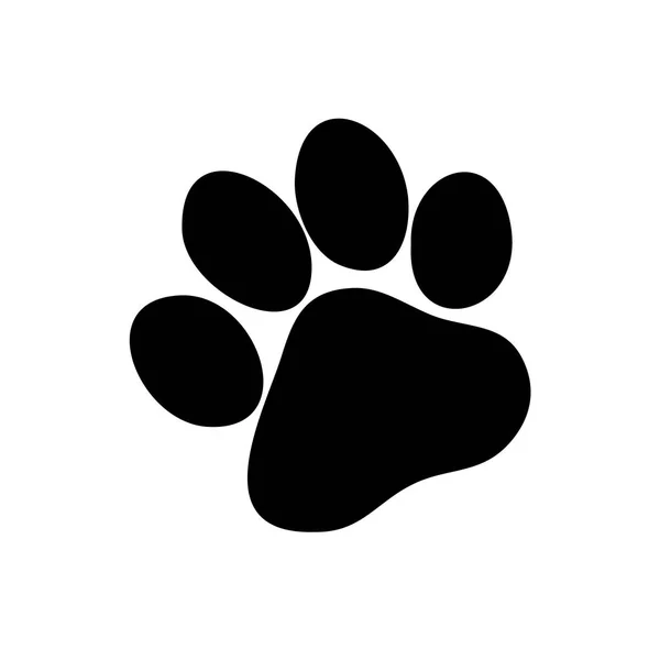 Paw Prints Logotyp Vektorillustration Isolerade Vektor Illustration Svart Vit Bakgrund — Stock vektor