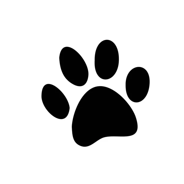 Paw Prints Logotyp Vektorillustration Isolerade Vektor Illustration Svart Vit Bakgrund — Stock vektor