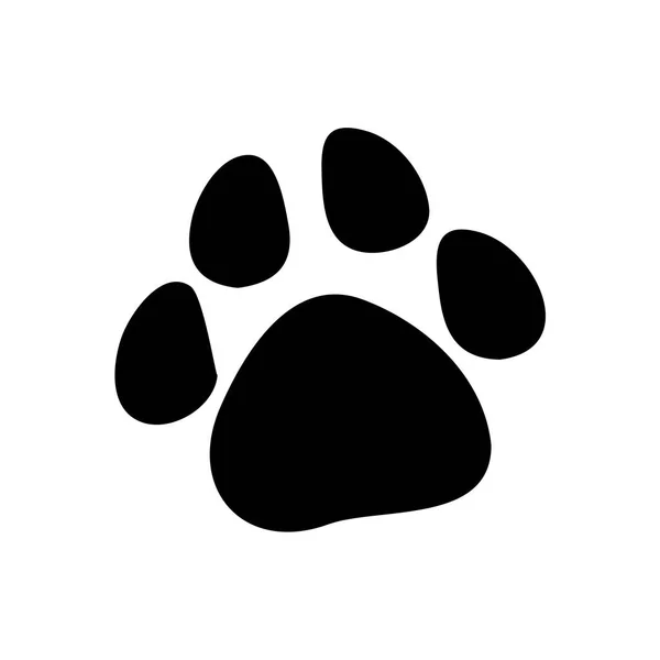 Paw Prints Logotyp Vektorillustration Isolerade Vektor Illustration Svart Vit Bakgrund — Stock vektor