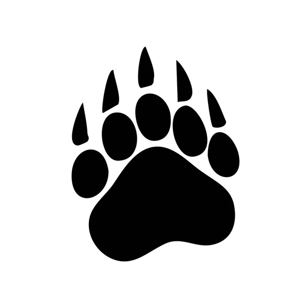 Paw Prints Logo Vector Illustration Isolated Vector Illustration Black White — Stock Vector