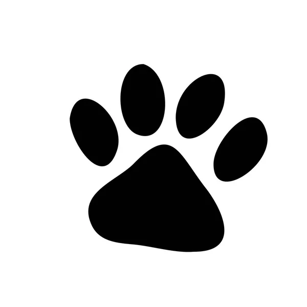 Amprente Paw Logo Ilustraţie Vectorială Ilustrație Vectorială Izolată Negru Fundal — Vector de stoc