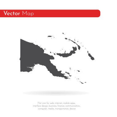 Vektör harita Gine. İllüstrasyon izole vektör. Beyaz arka plan üzerine siyah. EPS 10 illüstrasyon.