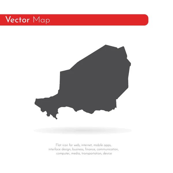 Vektorkarte Niger Isolierte Vektorillustration Schwarz Auf Weißem Hintergrund Folge Abbildung — Stockvektor