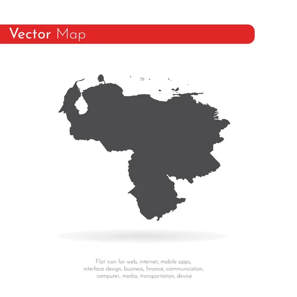 Vektorová Mapa Venezuely Izolované Vektorové Ilustrace Černá Bílém Pozadí Obrázek — Stockový vektor