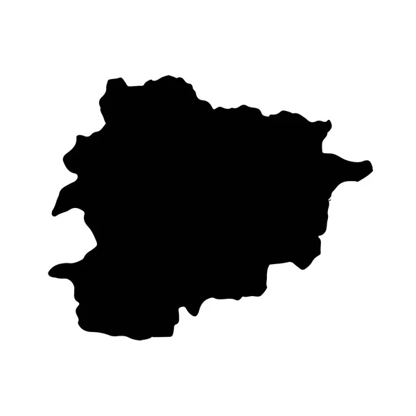Mapa Vectorial Andorra Ilustración Vectorial Aislada Negro Sobre Fondo Blanco — Vector de stock