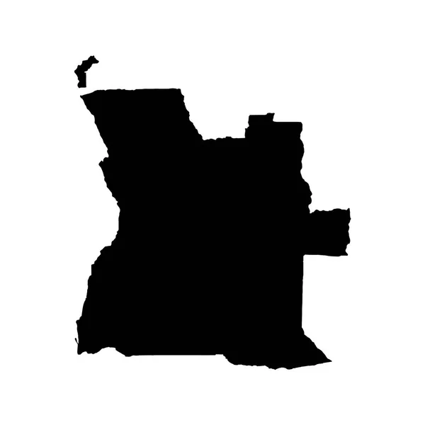 Mappa Vettoriale Angola Illustrazione Del Vettore Isolato Nero Sfondo Bianco — Vettoriale Stock