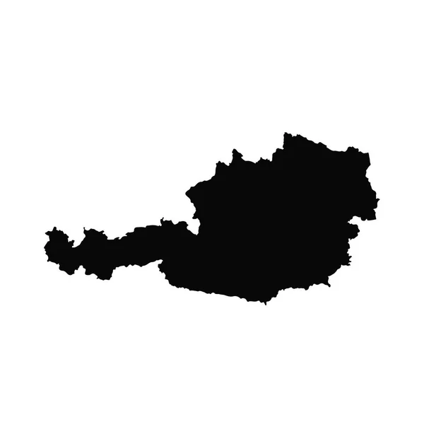 矢量地图奥地利 孤立的矢量插图 黑色的白色背景 Eps — 图库矢量图片
