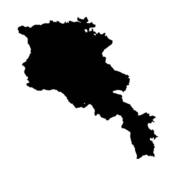 Mappa Vettoriale Armenia Illustrazione Del Vettore Isolato Nero Sfondo Bianco — Vettoriale Stock