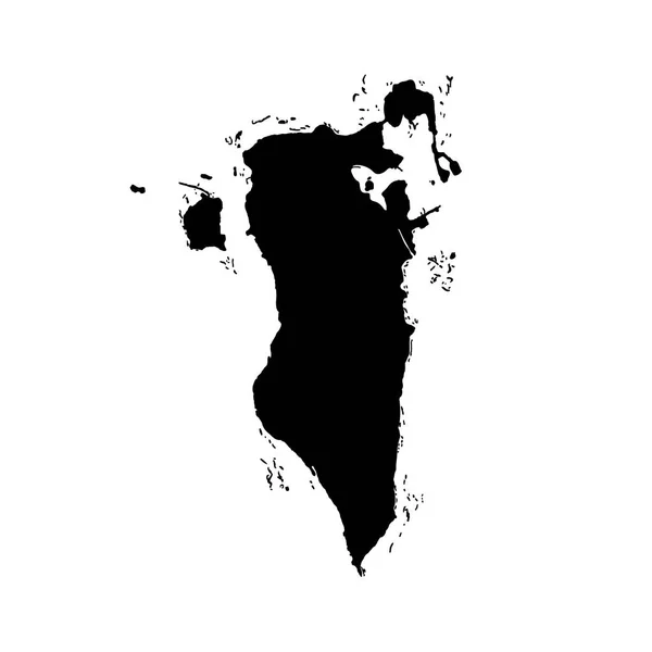 矢量地图巴林 孤立的矢量插图 黑色的白色背景 Eps — 图库矢量图片