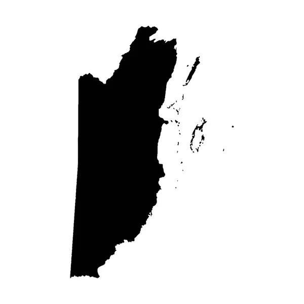 ベクトル地図ベリーズ 分離ベクトル図です 白背景に黒 Eps — ストックベクタ