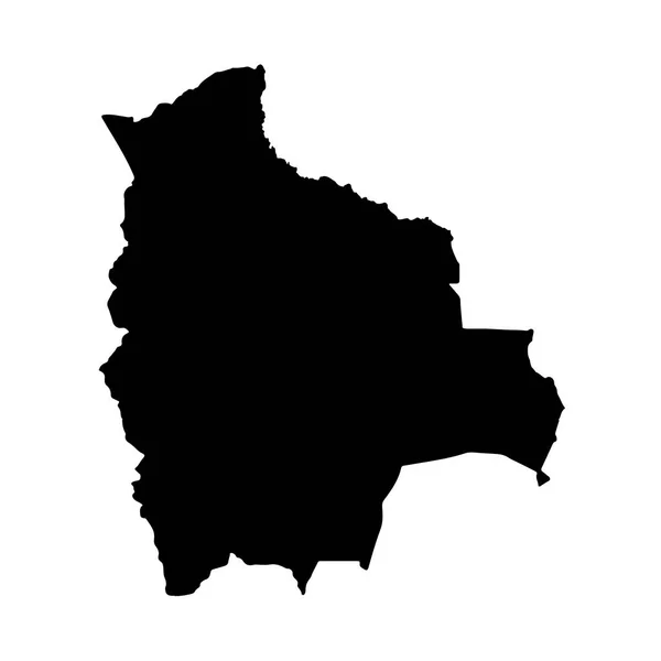 Mapa Vectorial Bolivia Ilustración Vectorial Aislada Negro Sobre Fondo Blanco — Vector de stock