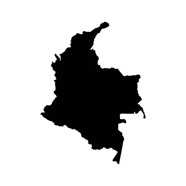 Mapa Vectorial Colombia Ilustración Vectorial Aislada Negro Sobre Fondo Blanco — Vector de stock