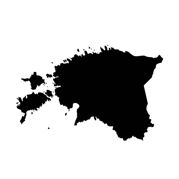 ベクトル地図エストニア 分離ベクトル図です 白背景に黒 Eps — ストックベクタ