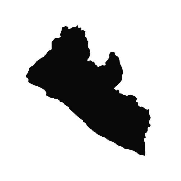 Kaart Van Vector Liberia Geïsoleerde Vector Illustratie Zwart Een Witte — Stockvector
