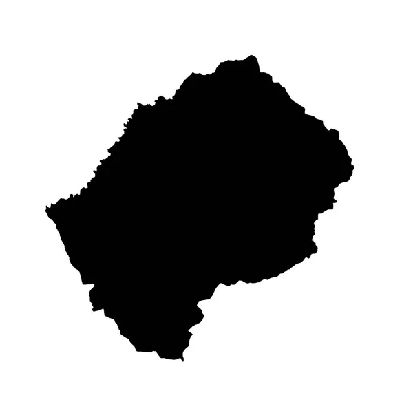 Векторная Карта Лесото Изолированная Векторная Иллюстрация Черный Белом Фоне Эпс — стоковый вектор