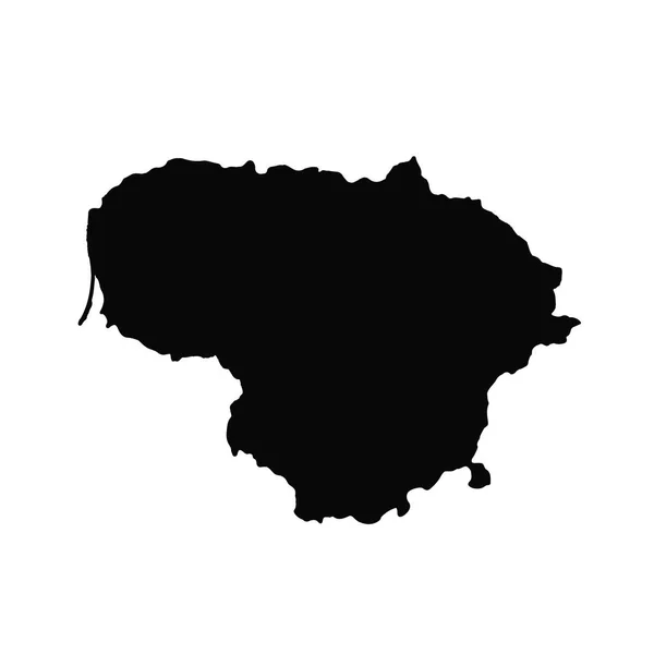 ベクトル地図リトアニア 分離ベクトル図です 白背景に黒 Eps — ストックベクタ