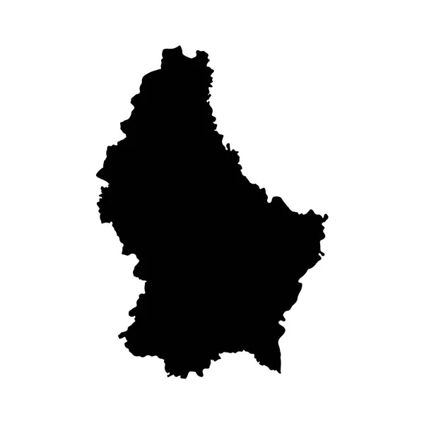Vector Kaart Luxemburg Geïsoleerde Vector Illustratie Zwart Een Witte Achtergrond — Stockvector