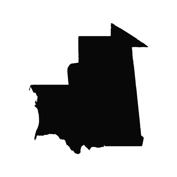 Vektorkarte Mauretanien Isolierte Vektorillustration Schwarz Auf Weißem Hintergrund Folge Abbildung — Stockvektor