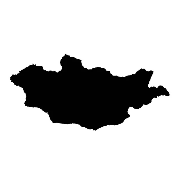 矢量地图蒙古 孤立的矢量插图 黑色的白色背景 Eps — 图库矢量图片