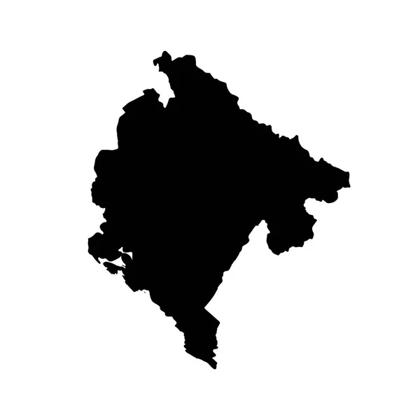 Векторная Карта Черногория Изолированная Векторная Иллюстрация Черный Белом Фоне Эпс — стоковый вектор